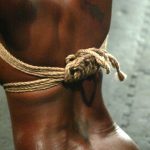 Bound & ball-gagged ebony MILF with big tits Jada Fire gets toyed to orgasm