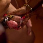Ebony femdom Nyomi Banxxx whips her white slaveboy's dick & humiliates him