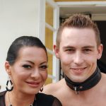 Smoking hot cougar Sandra Romain flashes her pussy and exposes her amazing ass